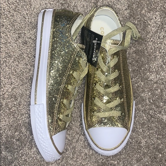 converse glitter gold